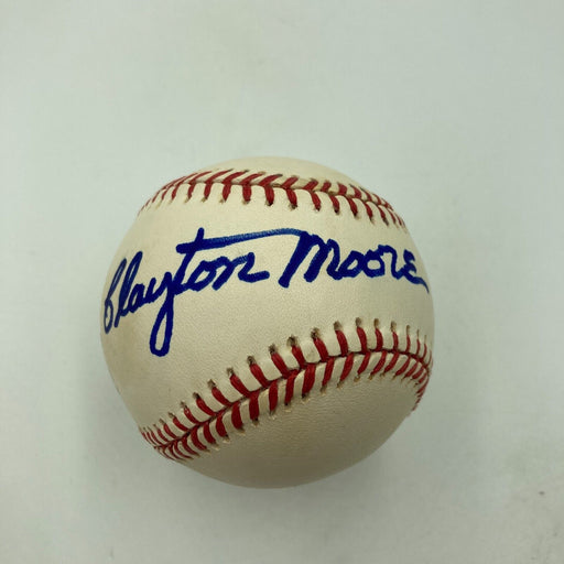 Clayton Moore Signed National League Baseball The Lone Ranger JSA COA
