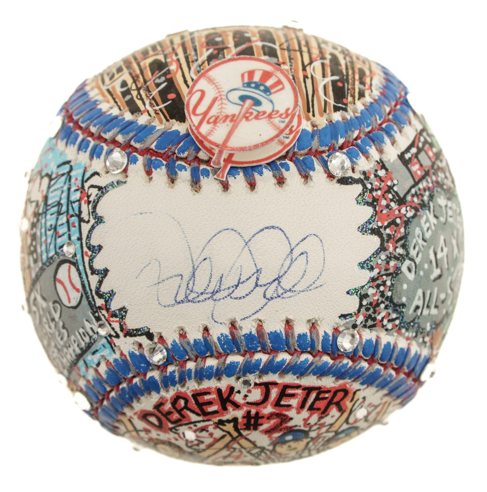 Derek Jeter Signed Charles Fazzino Hand Painted Pop Art Baseball MLB & Steiner