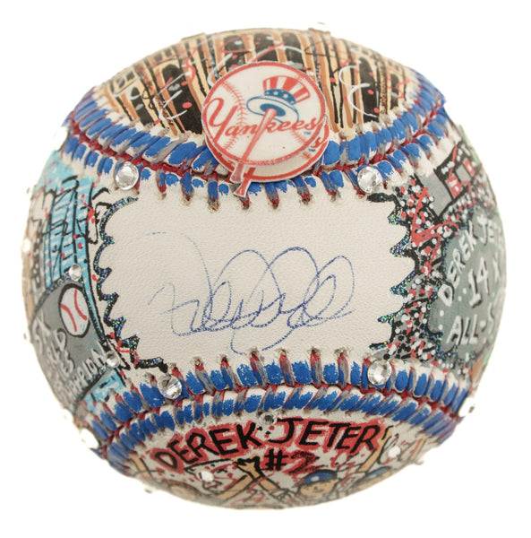 Derek Jeter Signed Charles Fazzino Hand Painted Pop Art Baseball MLB & Steiner