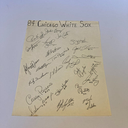 1984 White Sox Team Signed Autographed Sheet