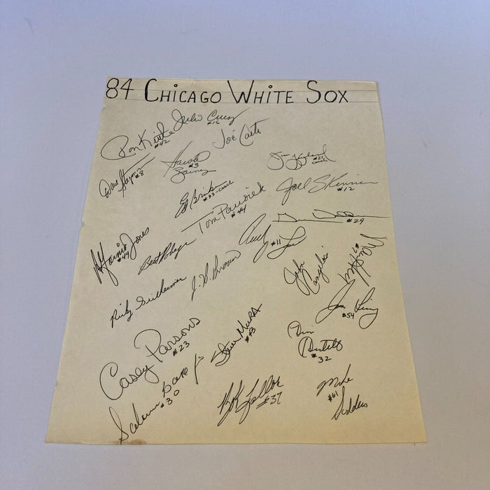 1984 White Sox Team Signed Autographed Sheet