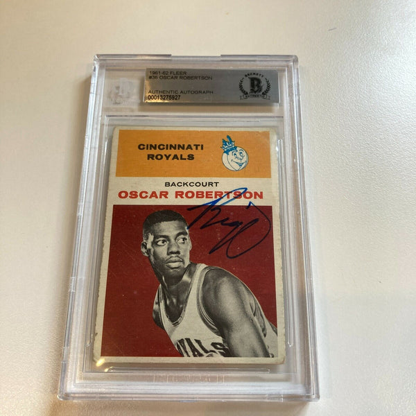 1961-62 Fleer Oscar Robertson Signed Rookie RC Card BGS Certified Auto
