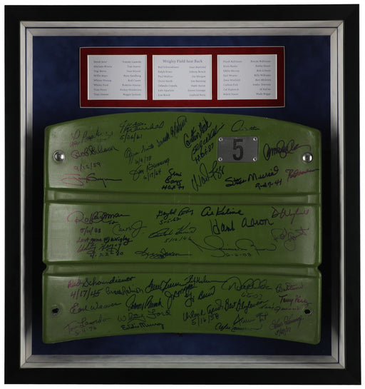 The Finest Hall Of Fame Multi Signed Wrigley Field Seatback 50 Sigs! Steiner COA