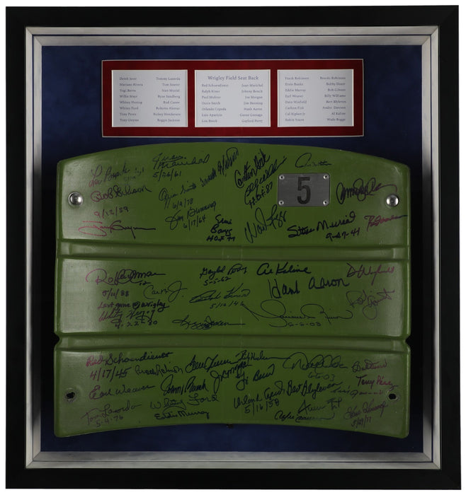 The Finest Hall Of Fame Multi Signed Wrigley Field Seatback 50 Sigs! Steiner COA