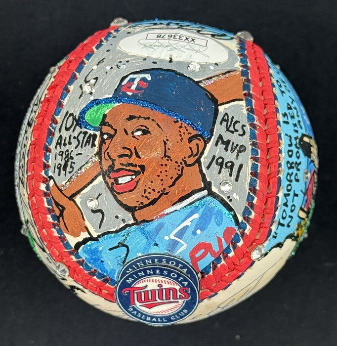 Kirby Puckett Signed Charles Fazzino Hand Painted Pop Art Baseball JSA COA 1/1