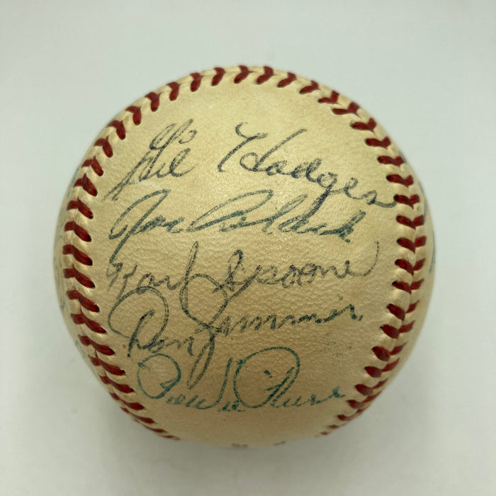 1955 Brooklyn Dodgers W.S. Champs Team Signed Baseball Jackie Robinson PSA DNA