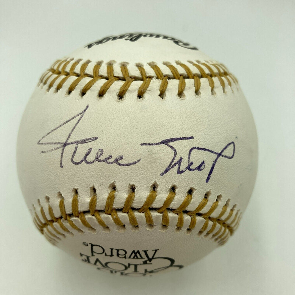 Rare Willie Mays Signed Rawlings Gold Glove Award Baseball PSA DNA COA