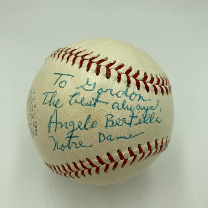 Angelo Bertelli Signed 1950's American League Cronin Baseball Heisman Trophy JSA