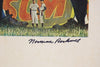 Norman Rockwell "Tough Call" Signed Baseball Lithograph Photo Beckett COA