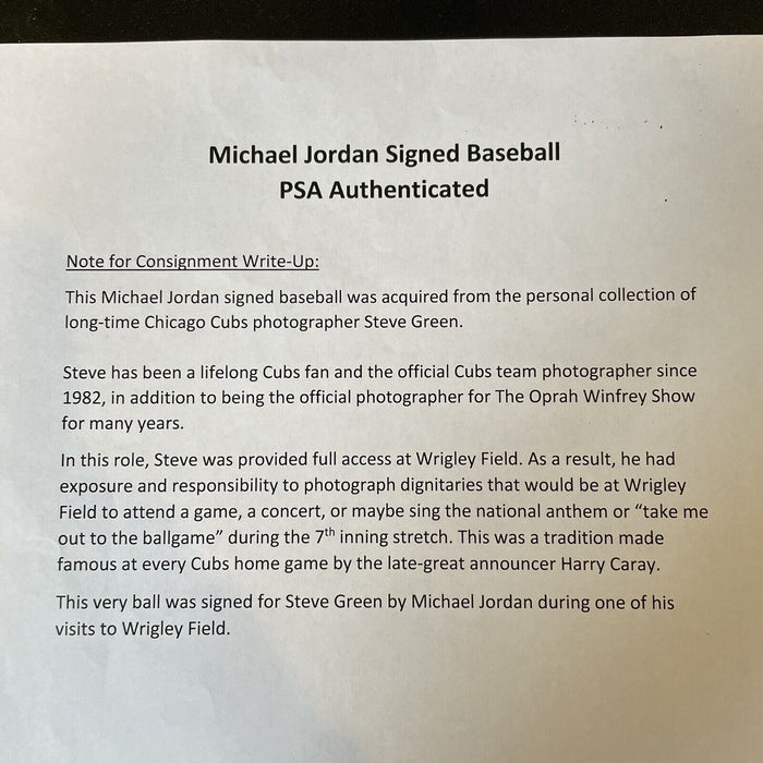 Rare Michael Jordan 1994 Signed Official National League Baseball PSA DNA COA