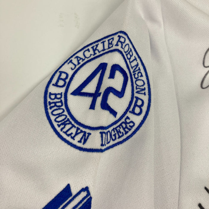 Beautiful Hall Of Fame Multi Signed Jackie Robinson Jersey 29 Signatures JSA COA