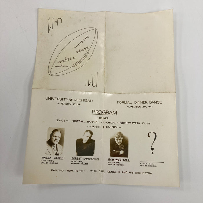 1941 University of Michigan Wolverines Team Signed Spalding College Football JSA