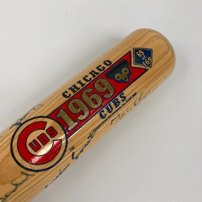 1969 Chicago Cubs Team Signed Baseball Bat 17 Sigs Ernie Banks 69/169 JSA COA