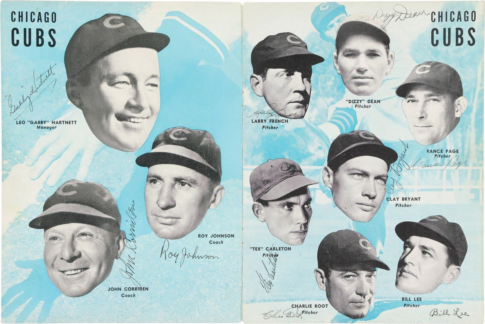 1938 World Series Signed Program by Entire Chicago Cubs Team 24 Autos PSA DNA