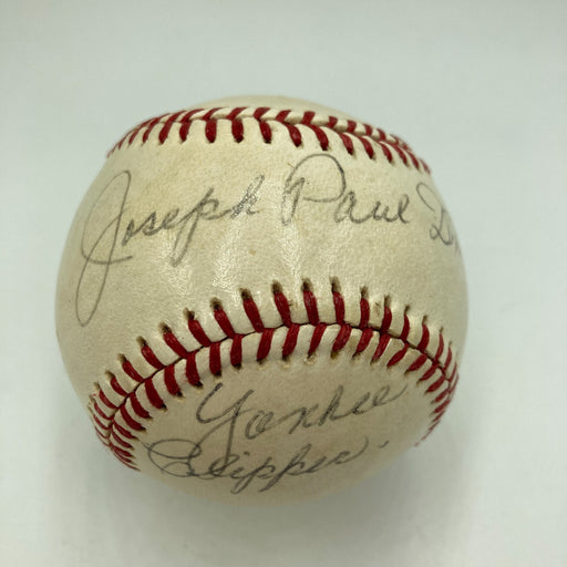 Joe Dimaggio Joseph Paul DiMaggio Yankee Clipper Full Name Signed Baseball PSA