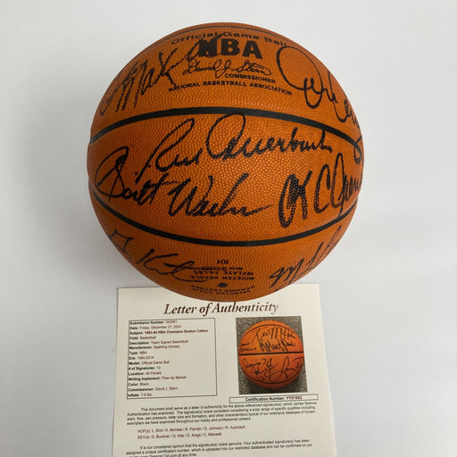 1983-1984 Boston Celtics NBA Champs Team Signed Official NBA Game Basketball JSA