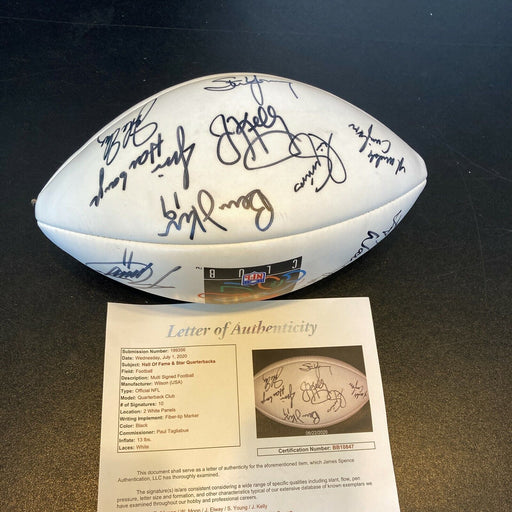 Troy Aikman John Elway Steve Young Quarterback Legends Signed Football JSA COA