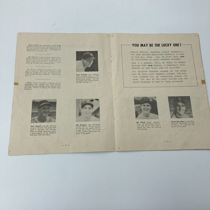Bob Feller Signed Vintage 1946 Barnstorming Program Negro League Rare
