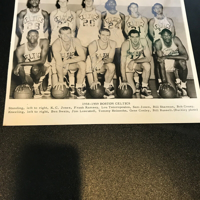 1958-59 Boston Celtics NBA Champs Team Signed Photo Bill Russell JSA COA