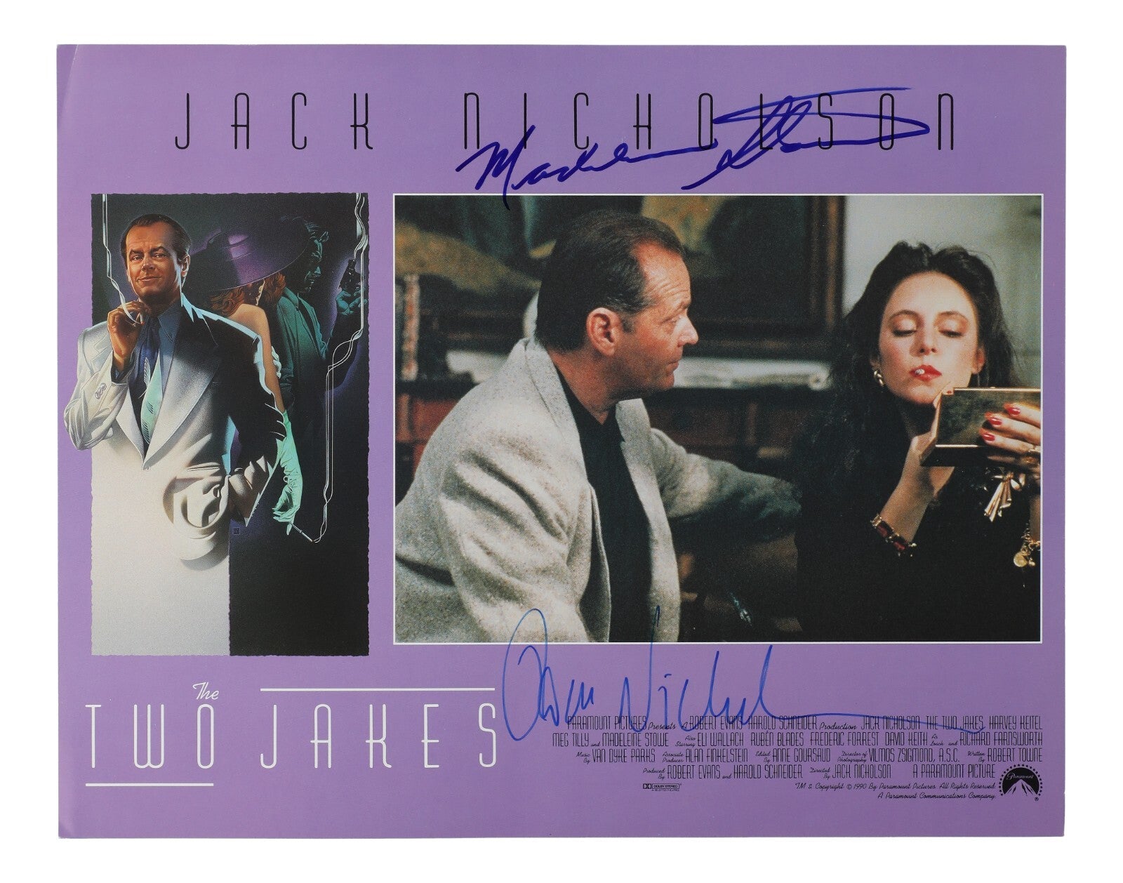 Jack Nicholson Madeleine Signed 