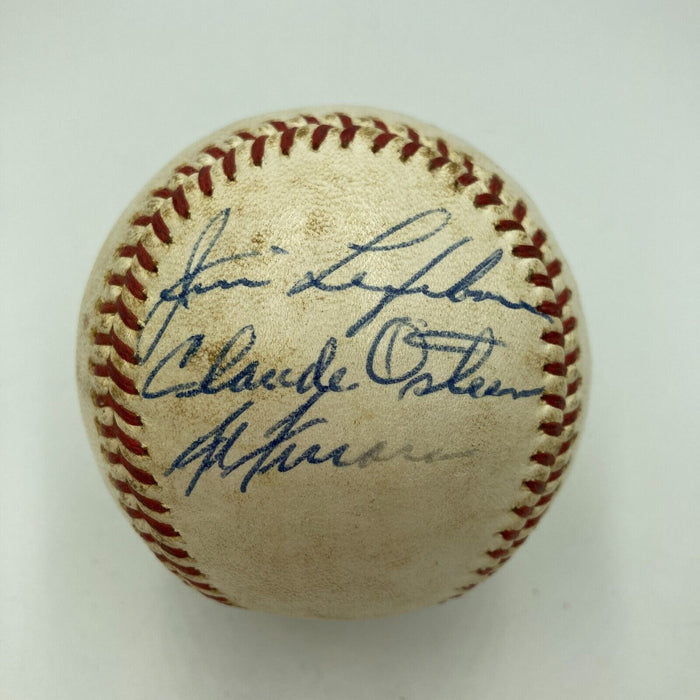 Walt Alston Signed 1960's Game Used Official National League Baseball JSA COA