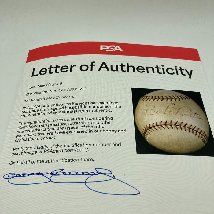 Babe Ruth Single Signed 1920's Baseball PSA DNA COA