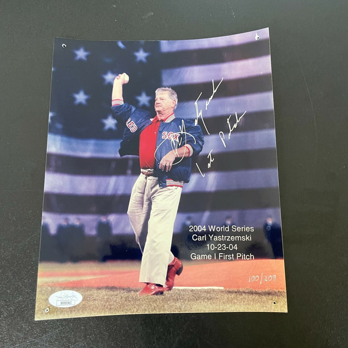 Carl Yastrzemski 2004 World Series First Pitch Signed Inscribed Photo JSA COA