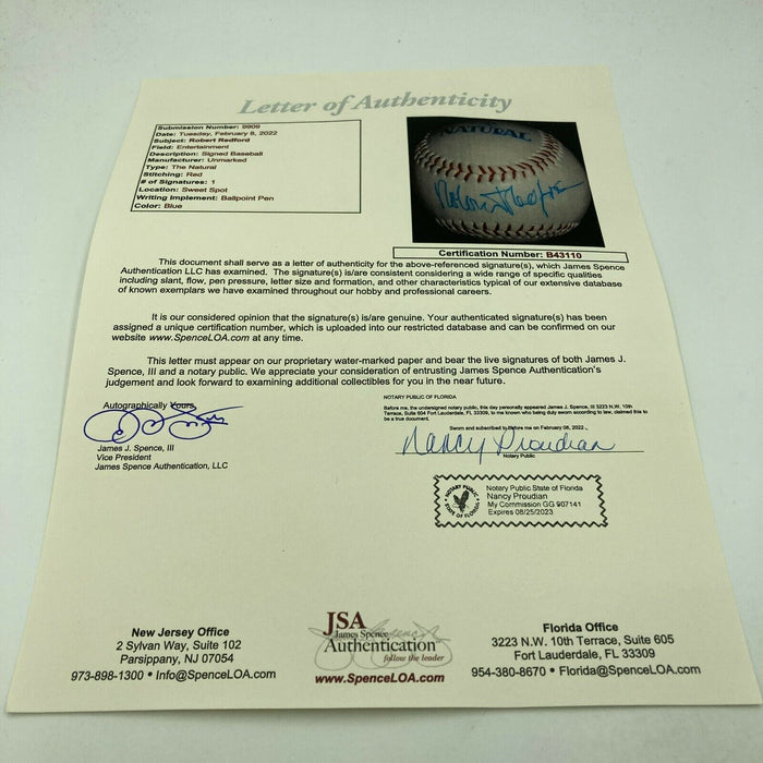 Robert Redford Signed Autographed The Natural Baseball With JSA COA
