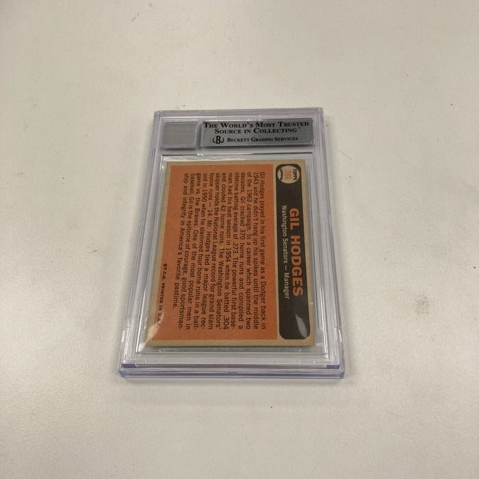 1966 Topps Gil Hodges Signed Autographed Baseball Card BGS Beckett Certified