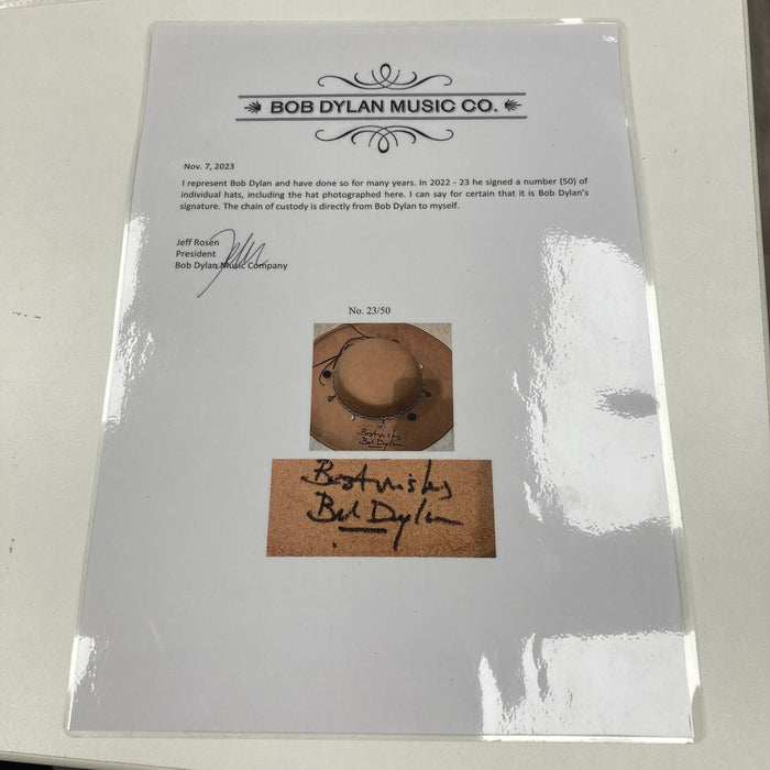 Bob Dylan Signed Autographed Limited Edition Hat With JSA COA RARE