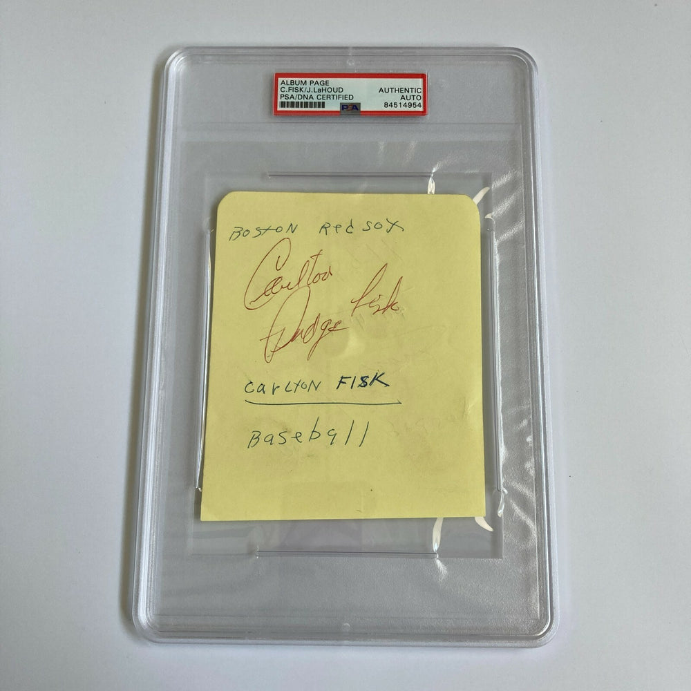 1969 Carlton Pudge Fisk Rookie Era Signed Autographed Page PSA DNA