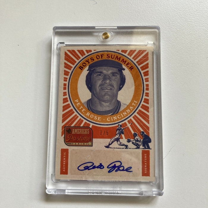 2014 Panini Pete Rose #1/5 Boys Of Summer Signed Baseball Card Auto