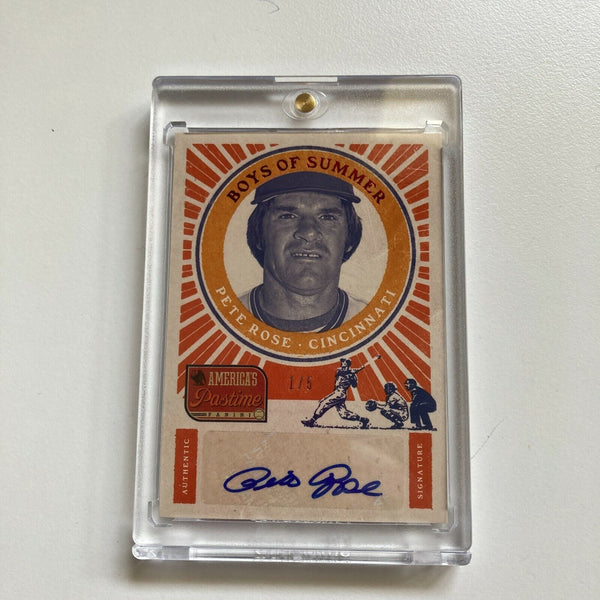 2014 Panini Pete Rose #1/5 Boys Of Summer Signed Baseball Card Auto