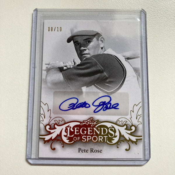 2015 Leaf Legends Of Sport Pete Rose Auto #8/10 Signed Baseball Card