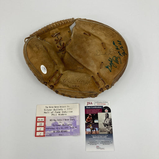 Gaylord Perry Signed Dick Dietz Game Model Glove Caught 1968 No Hitter Game JSA