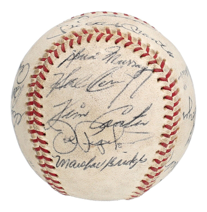 1962 New York Yankees W.S. Champs Team Signed Baseball Mickey Mantle Maris JSA