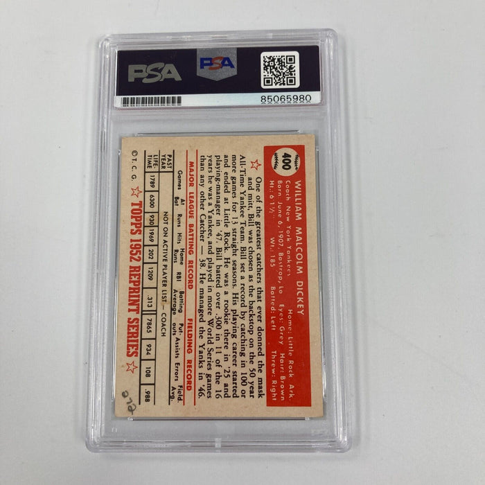 Bill Dickey Signed 1952 Topps RC Reprint Baseball Card PSA DNA Auto