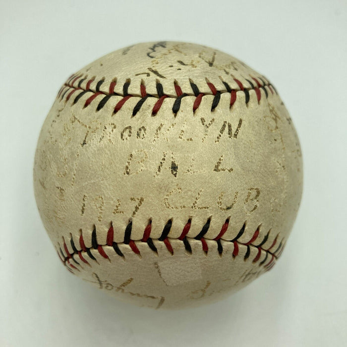 1927 Brooklyn Dodgers (Robins) Team Signed Baseball Dazzy Vance Max Carey JSA