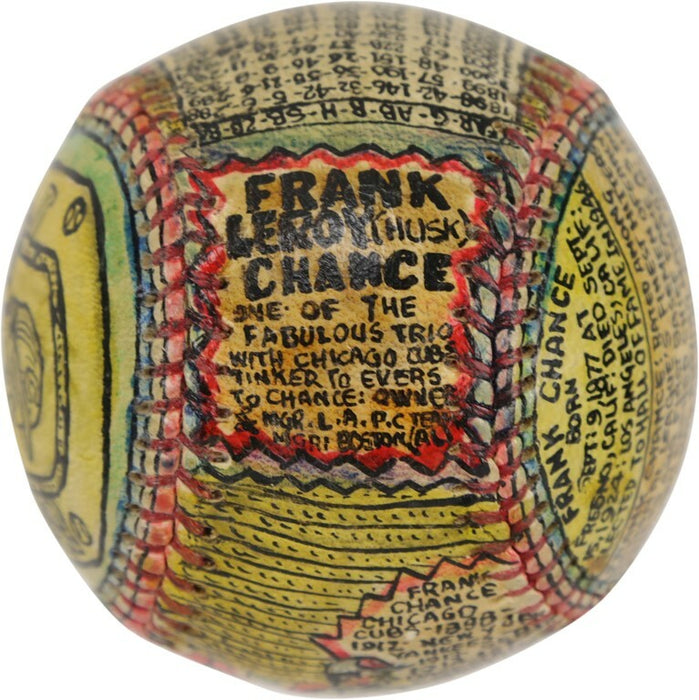 Beautiful Frank Chance Hand Painted George Sosnak Folk Art Baseball 1/1 Signed