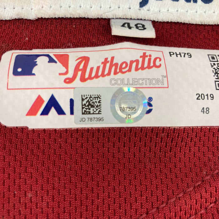 Zach Eflin Game Used 2019 Philadelphia Phillies Majestic Jersey Uniform MLB Auth