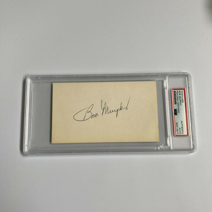 Bob Murphy Signed 1969 New York Mets Shea Stadium Postcard PSA DNA RARE