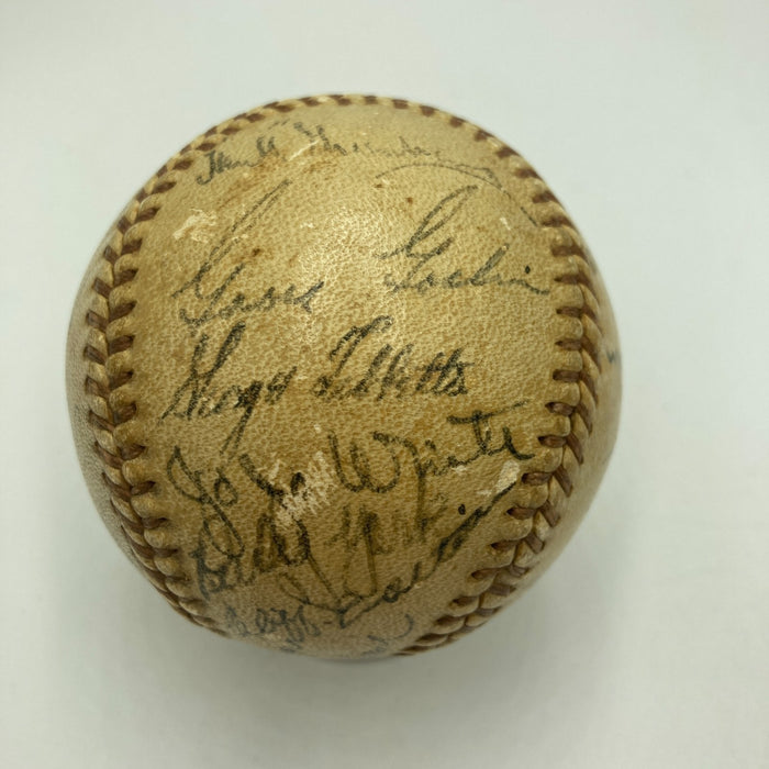 1937 Detroit Tigers Team Signed American League Baseball Hank Greenberg JSA COA