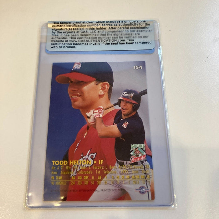1996 Fleer Excel Todd Helton Signed RC CAS Certified Auto