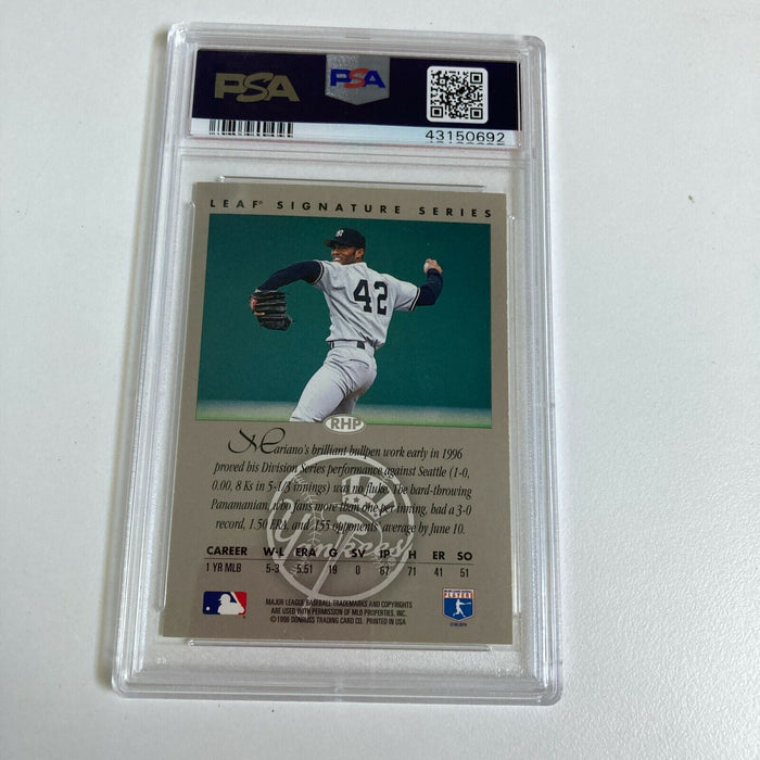 1996 Leaf Signature Mariano Rivera Autographs RC PSA GEM MINT 10