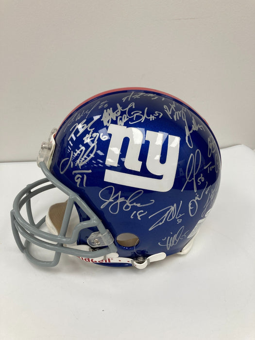 2007 New York Giants Super Bowl Champs Team Signed Full Size Helmet JSA COA