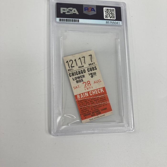 Rare Ron Santo Signed Ron Santo Day August 28, 1971 Ticket PSA DNA COA