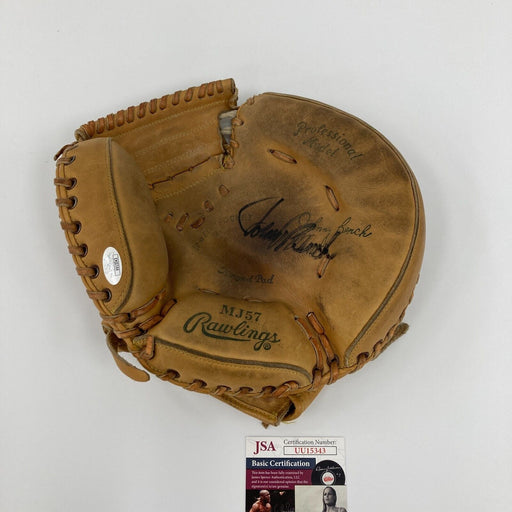 Johnny Bench Signed Rawlings Game Model Baseball Glove Mitt JSA COA