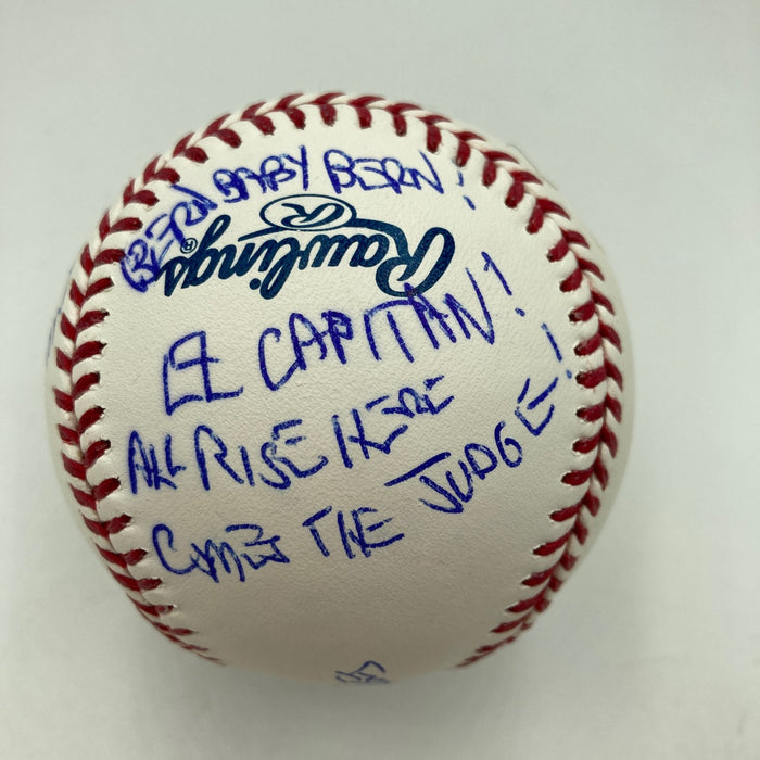 John Sterling Signed Heavily Inscribed STAT Baseball JSA COA RARE!