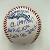 John Sterling Signed Heavily Inscribed STAT Baseball JSA COA RARE!