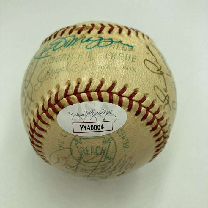 Joe Dimaggio Sandy Koufax 1972 Hall Of Fame Induction Multi Signed Baseball JSA